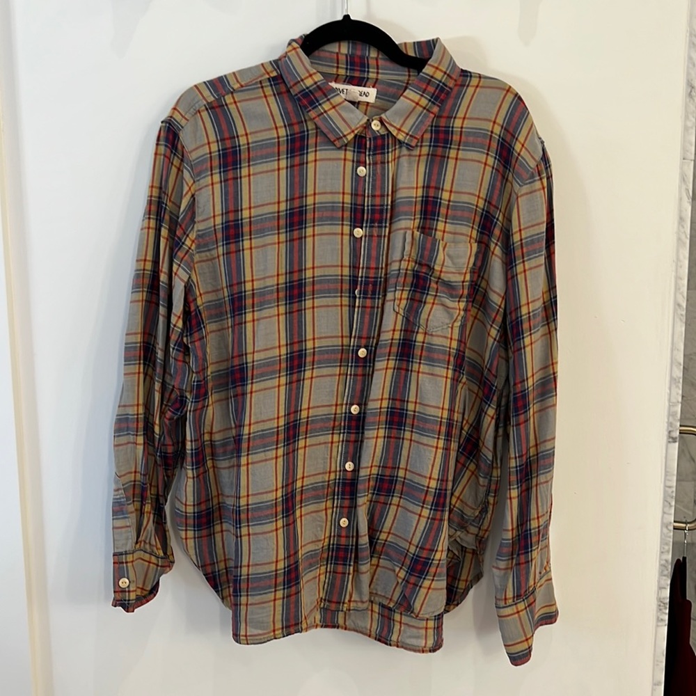 Rivet and thread oversized flannel